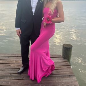 Norma Kamali strapless fish tail gown